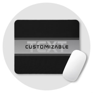 Moderne anpassbare mehrschichtige Texte Schwarz Mousepad