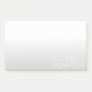 Moderne anpassbare Name Grauer Gradient Post-it Klebezettel
