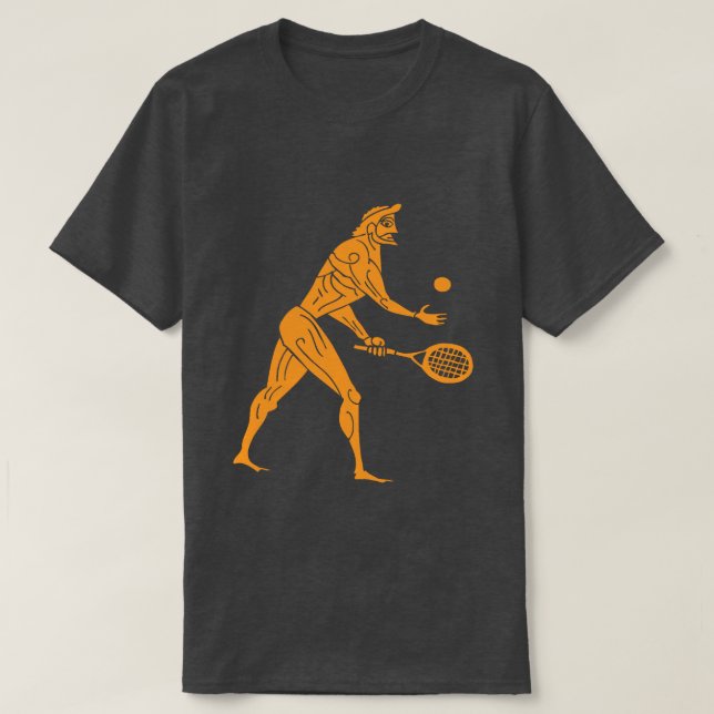 Moderne antike Olympioniken spielen dunkel Tennis T-Shirt (Design vorne)