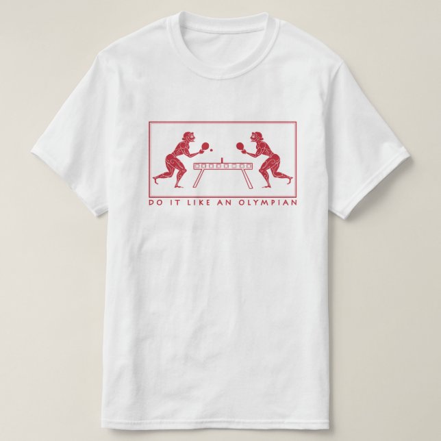 Moderne antike Olympioniken Tischtennis T-Shirt (Design vorne)