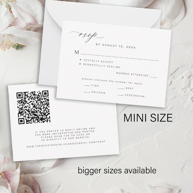 Moderne Antwort per Post oder Scan QR Code Hochzei Mitteilungskarte (Von Creator hochgeladen)