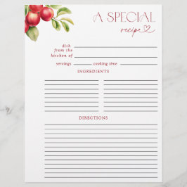 Moderne Apple Brautparty Recipe Binder Page