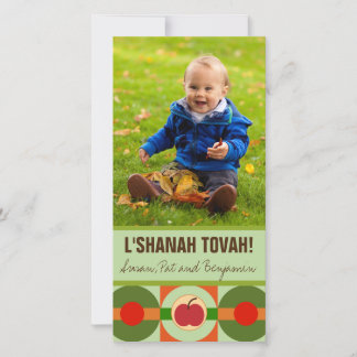 Moderne Apple Rosh Hashanah-Fotokarte Feiertagskarte