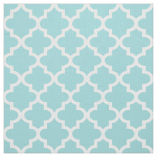Moderne Aqua-Blau und Weiße Vierblatt-Muster Stoff
