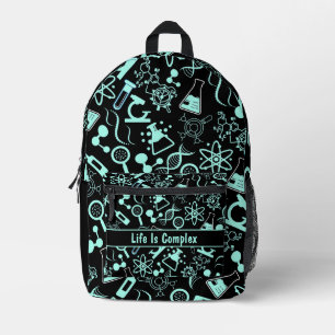 Moderne aqua blaue Biochemie Leben ist komplex Bedruckter Rucksack