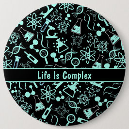 Moderne aqua blaue Biochemie Leben ist komplex Button