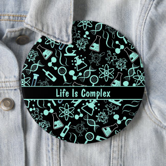 Moderne aqua blaue Biochemie Leben ist komplex Button