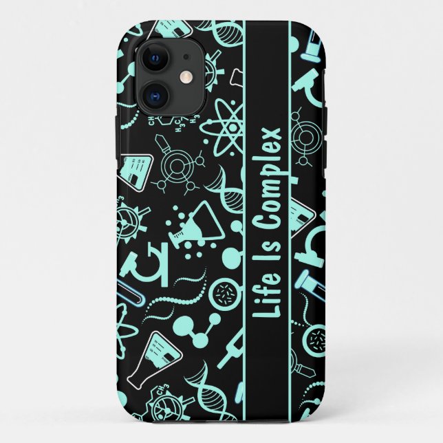 Moderne aqua blaue Biochemie Leben ist komplex Case-Mate iPhone Hülle (Rückseite)