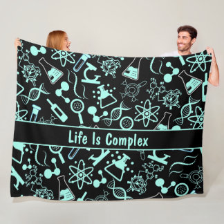 Moderne aqua blaue Biochemie Leben ist komplex Fleecedecke