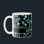 Moderne aqua blaue Biochemie Leben ist komplex Kaffeetasse<br><div class="desc">Moderne aqua blauen biochemischen Leben ist komplexe Biologie-Chemie molekulare Biologie dna basiert coolen niedlichen Muster für Lehrer Professoren und Uni gehen Schüler.fühlen sich frei zu kontaktieren für benutzerdefinierte Arbeit.</div>