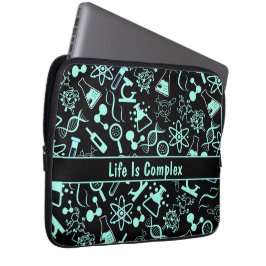 Moderne aqua blaue Biochemie Leben ist komplex Laptopschutzhülle