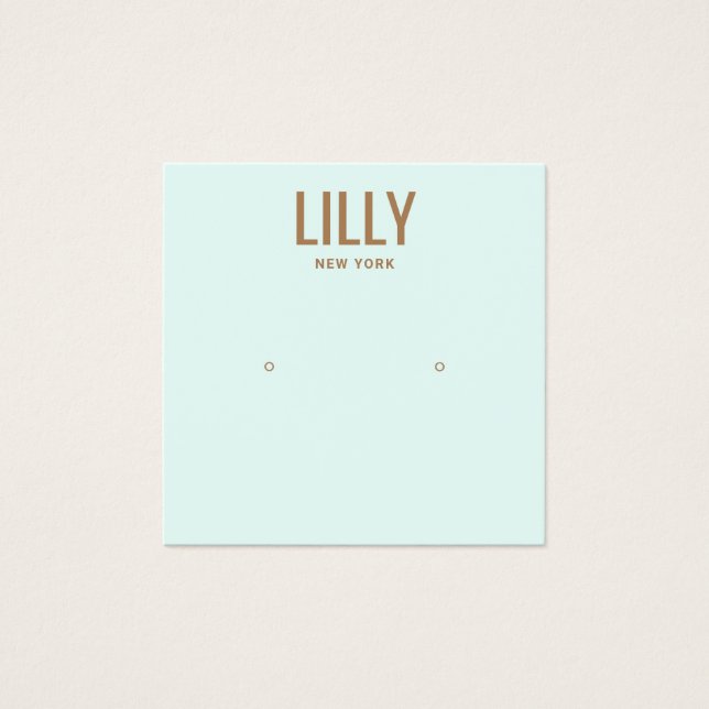 Moderne Aqua Blue Study Earring Display Card (Vorderseite)