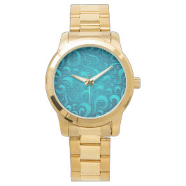 Moderne Aqua Blue Trendy Armbanduhr