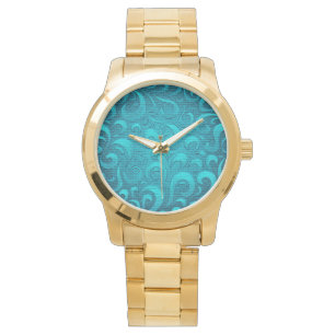 Moderne Aqua Blue Trendy Armbanduhr