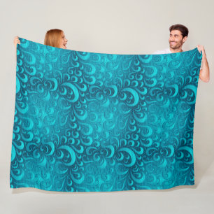 Moderne Aqua Blue Trendy Fleecedecke