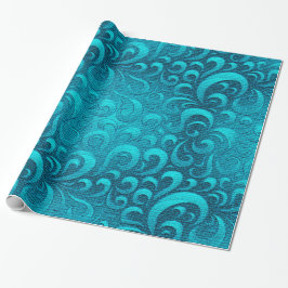 Moderne Aqua Blue Trendy Geschenkpapier