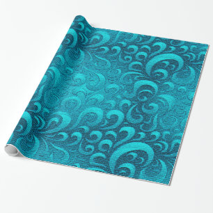 Moderne Aqua Blue Trendy Geschenkpapier