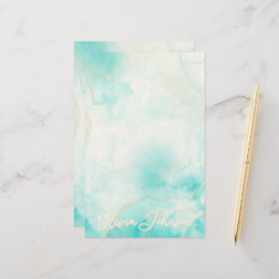 Moderne Aqua Gold Alkohol Am Meer Briefpapier