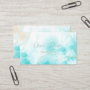 Moderne Aqua Gold Alkohol Am Meer Visitenkarte