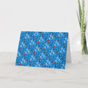 Moderne Aqua Ho-Ho-Ho Weihnachts-Schrift Feiertagskarte