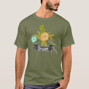 Moderne Aqua-Schultafel Bräutigam Hochzeit T-Shirt