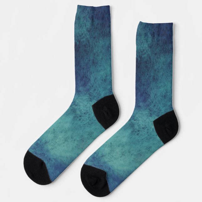 Moderne Aqua- und Lila-Abstraktion Socken (Linkes Detail)