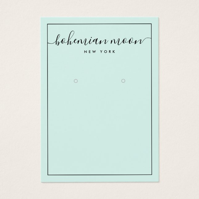 Moderne aqua- und schwarz-geschriebene Ohrsichtkar (Vorderseite)