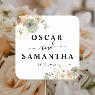 Moderne Aquädukte und Blume Quadratischer Aufkleber