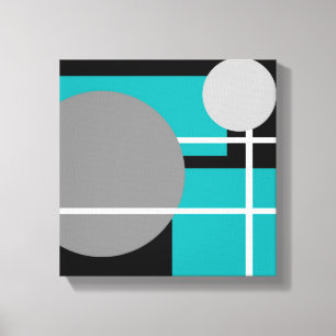 Moderne Aquamarin Grau Schwarz-weiß - Wrapper Canv Leinwanddruck