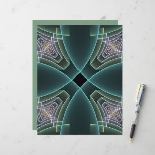 Moderne Aquamarine geometrische Fraktal-Grafik