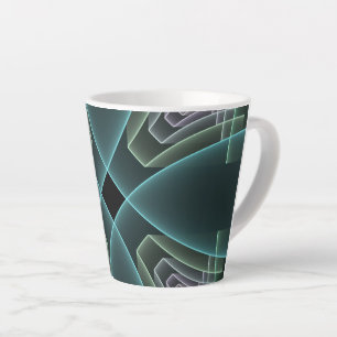 Moderne Aquamarine geometrische Fraktal-Grafik Milchtasse