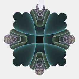 Moderne Aquamarine geometrische Fraktal-Grafik Ornament Karte