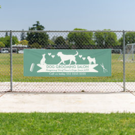 Moderne Aquamarine Hunde Silhouette Hund Erwachsen Banner