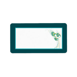 Moderne Aquamarine Pfauenhochzeitungsadresse Adressaufkleber