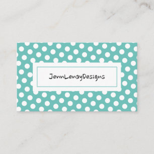 Moderne Aquamarine Polka Dots Muster Chic Business Visitenkarte