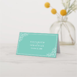 Moderne Aquamarine Tischnummer Platzkarte