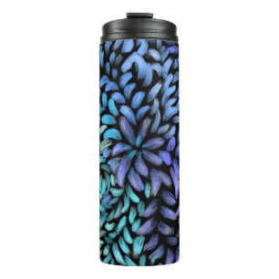Moderne aquamarine und blaue Blütenblätter Thermosbecher