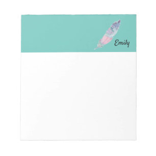 Moderne Aquamarine und rosa Atmosphäre Notizblock