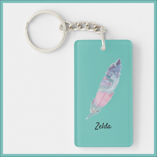 Moderne Aquamarine und rosa Atmosphäre Schlüsselanhänger (Von Creator hochgeladen)