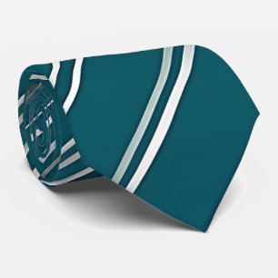 Moderne Aquamarine und silberne Streifen Neck Tie Krawatte