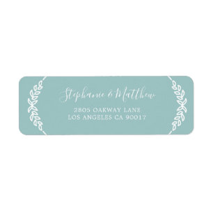 Moderne Aquamarine, weiße Blätter Elegante Hochzei
