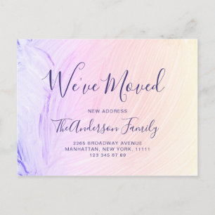 Moderne Aquarell-Abstrakte Umzugsankündigung Postkarte