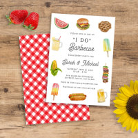 Moderne Aquarell-Barbecue-BBB-Verlobungsfeier