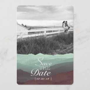Moderne Aquarell-Berg-Save-the-Date-Karte Save The Date