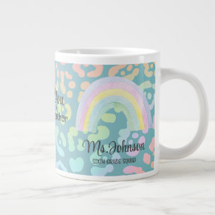 Moderne Aquarell Beste Lehrerin je Rainbow-Tasse Jumbo-Tasse