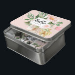 Moderne Aquarell-Blume & Hallo & Name Puzzle<br><div class="desc">Moderne Aquarell-Blume & Hallo & Name</div>