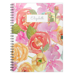 moderne Aquarell-Blume Notizblock