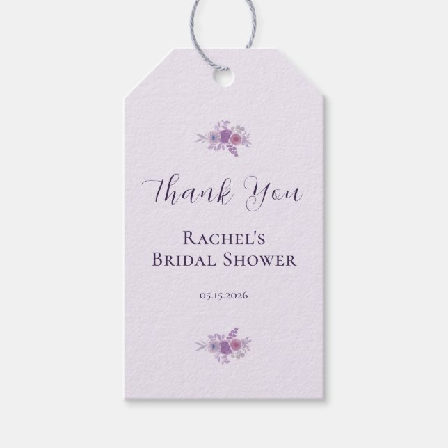 Moderne Aquarell-Blumen Dankeschön-Brautparty Geschenkanhänger (Vorderseite)
