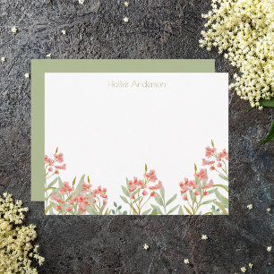 Moderne Aquarell-Blumen Elegant Chic Mitteilungskarte