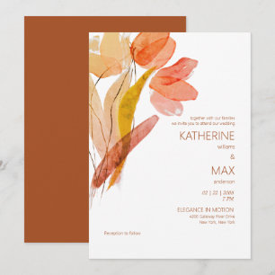 Moderne Aquarell-Blumen-Terrakotta Ohne Eltern Einladung